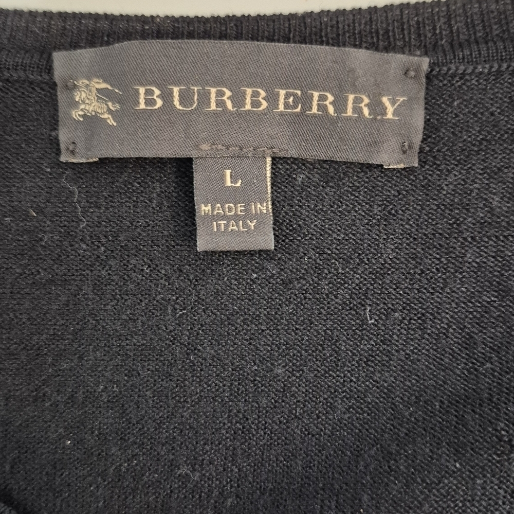Burberry Prorsum Ruffled Front Wool/Silk Sweater - Size L - Picture 8 of 13